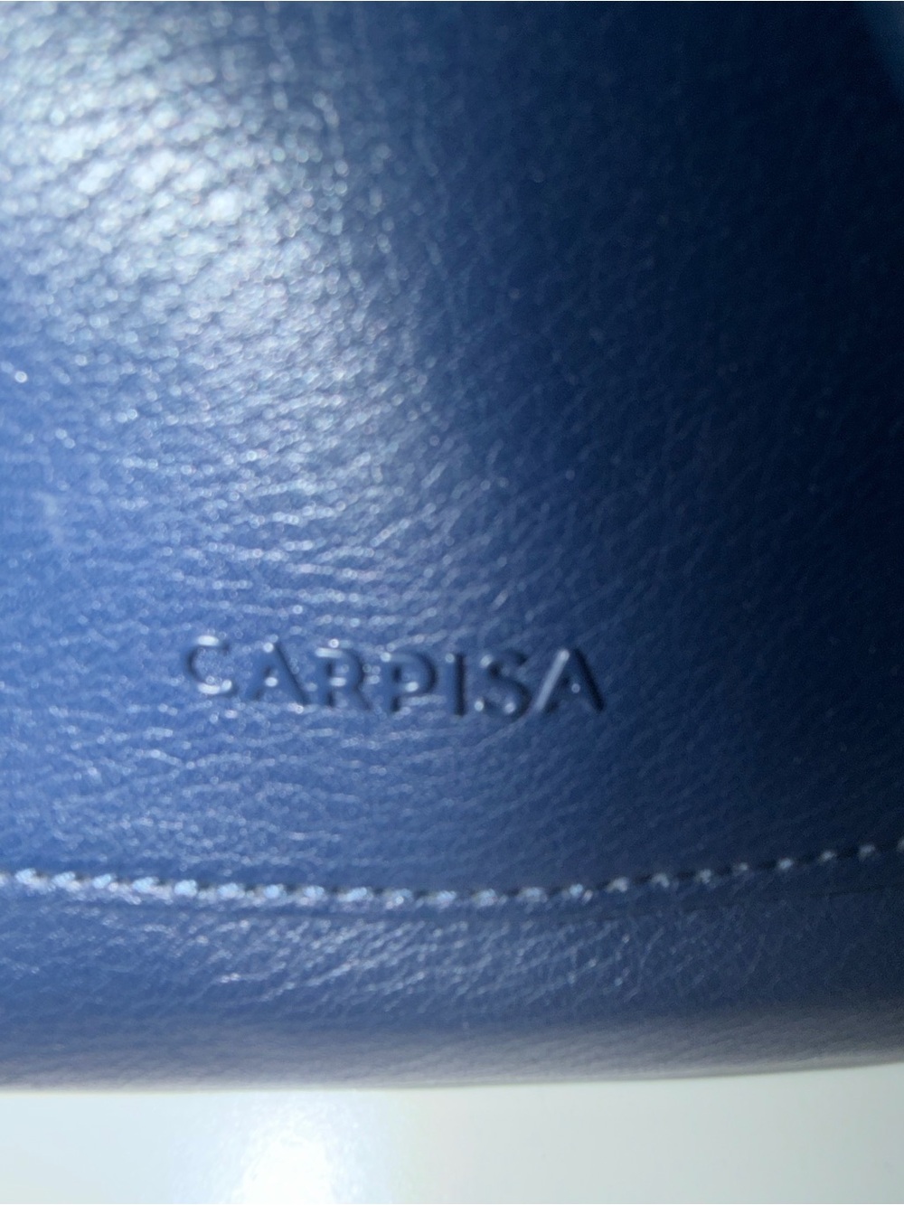Classic Navy Drawstring Leather Mini Backpack - Picture 3 of 4